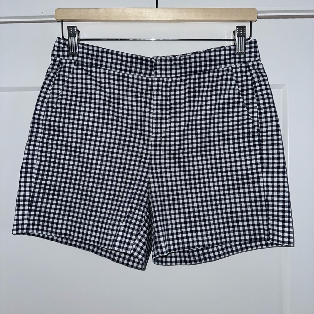 CONTEMPORAINE SIMONS Black & White Gingham High-Rise Shorts - Size 2